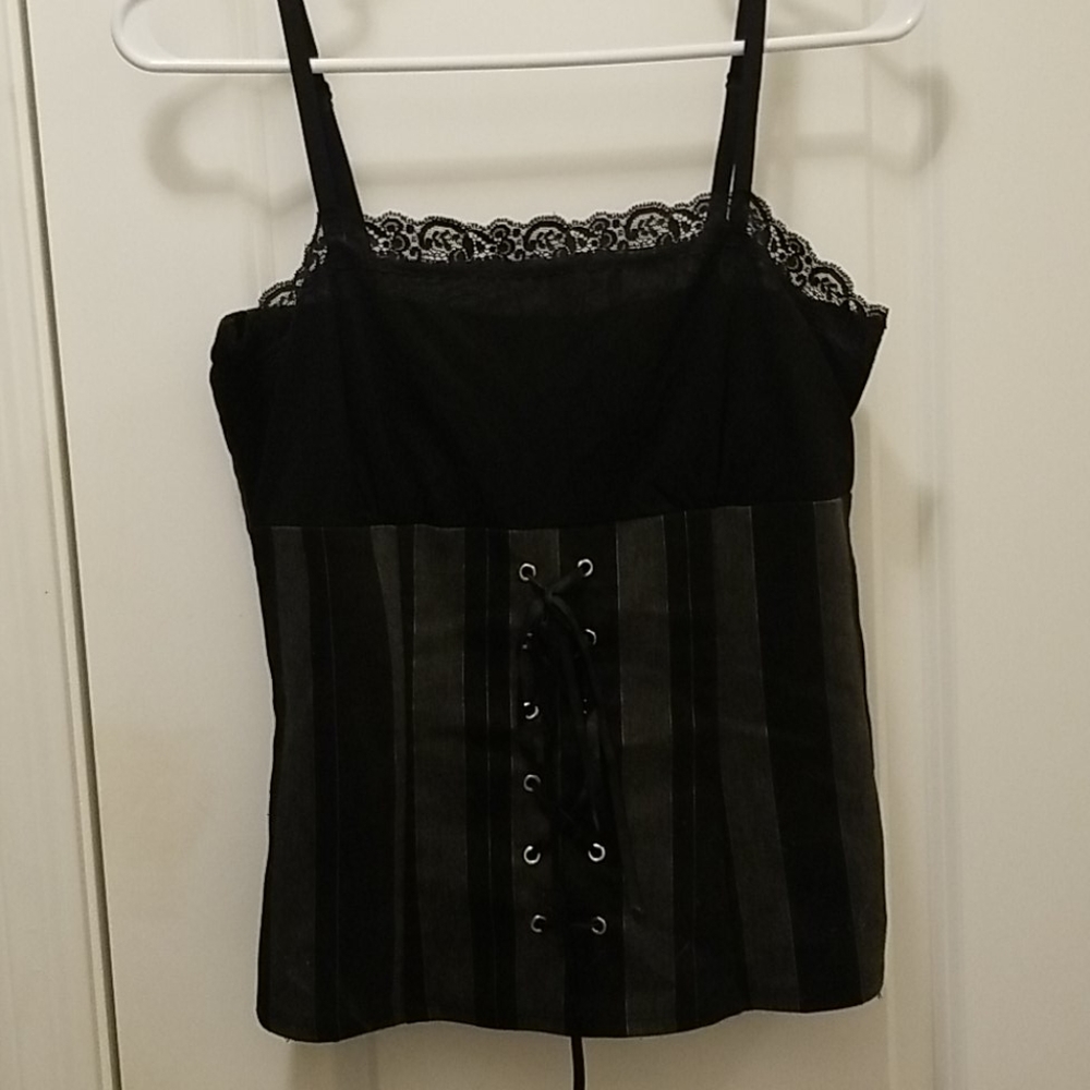 Dressy Laced Front Tank Top